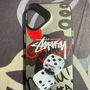 SHEIN Black and White Dice Graphic Phone Case